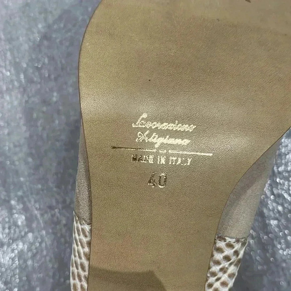 [40/US9]Lavorazione artigiana Pointed Toe Western Slip On Mules-Made in  Italy - Picture 9 of 10